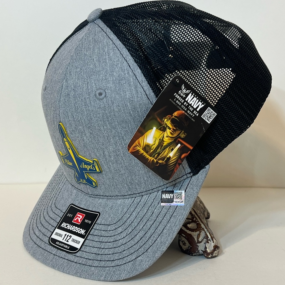 NWT Richardson Original 112 Trucker Hat Snapback Adjustable US Navy Blue Angels